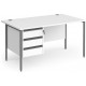 Harlow Straight Desk with 3 Drawer Pedestal